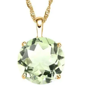 1/2 CT GREEN AMETHYST 10KT SOLID GOLD PENDANT