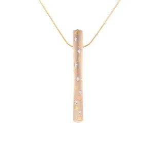 14K Tri-Tone Custom Round Diamond And Pattern Fashion Pendant