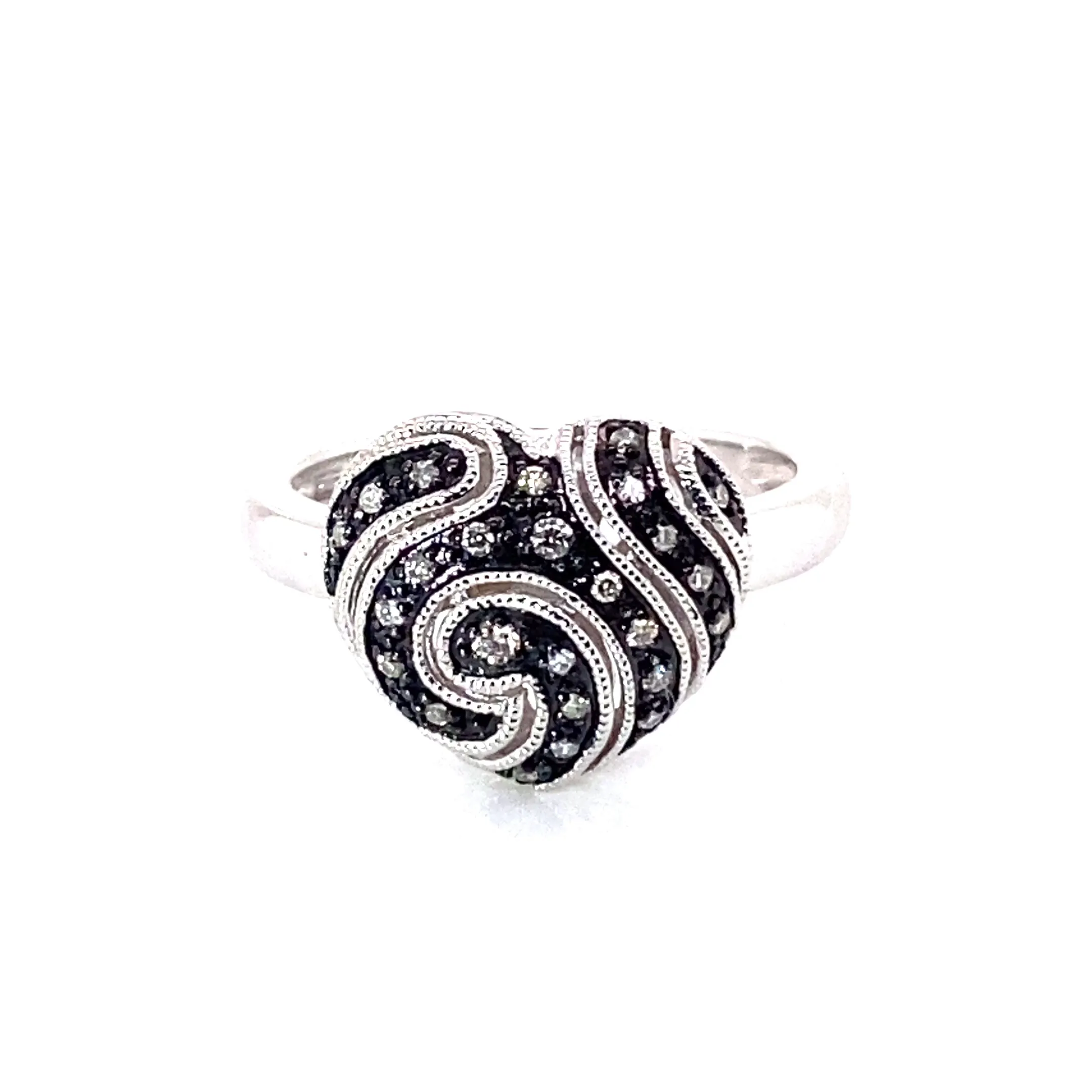 14KW Diamond Heart Shaped Fashion Ring