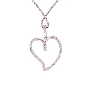 14KW Free Form Diamond Heart Fashion Pendant