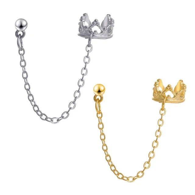 17KM Gold Leaves Ear Cuff Black Non-Piercing Ear Clips / Fake Cartilage Earrings Clip Earrings For Women/Men