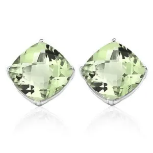 1.80 CT GREEN AMETHYST 10KT SOLID GOLD EARRINGS STUD