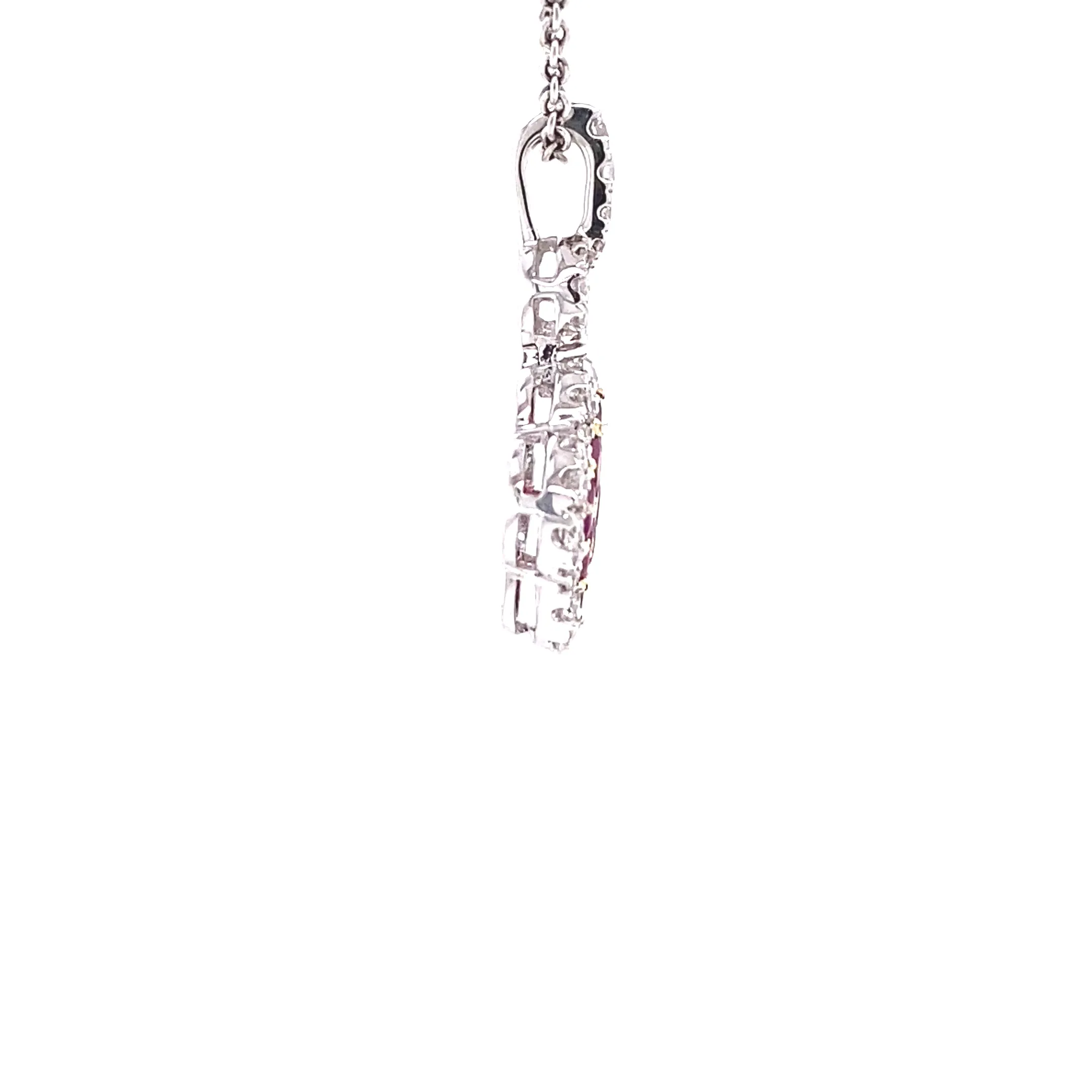18KW Ruby And Diamond Fashion Pendant