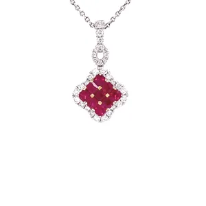 18KW Ruby And Diamond Fashion Pendant