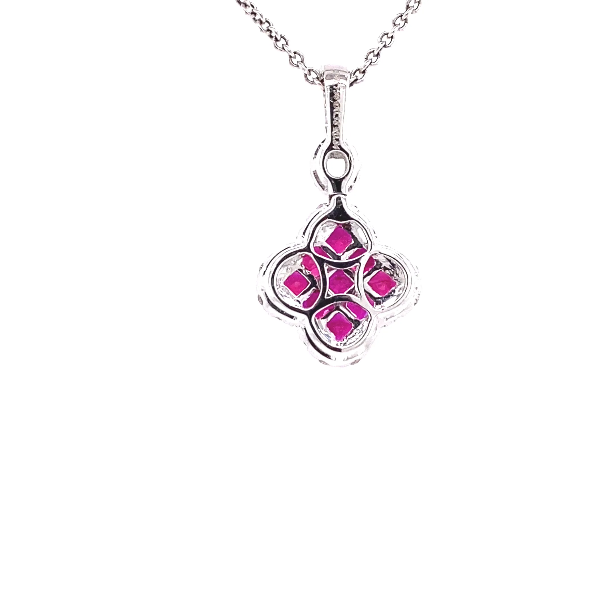 18KW Ruby And Diamond Fashion Pendant