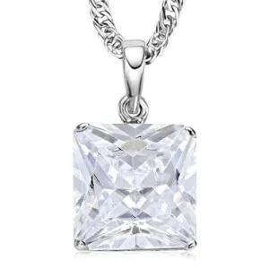 2.00 CT CREATED WHITE SAPPHIRE 10KT SOLID GOLD PENDANT