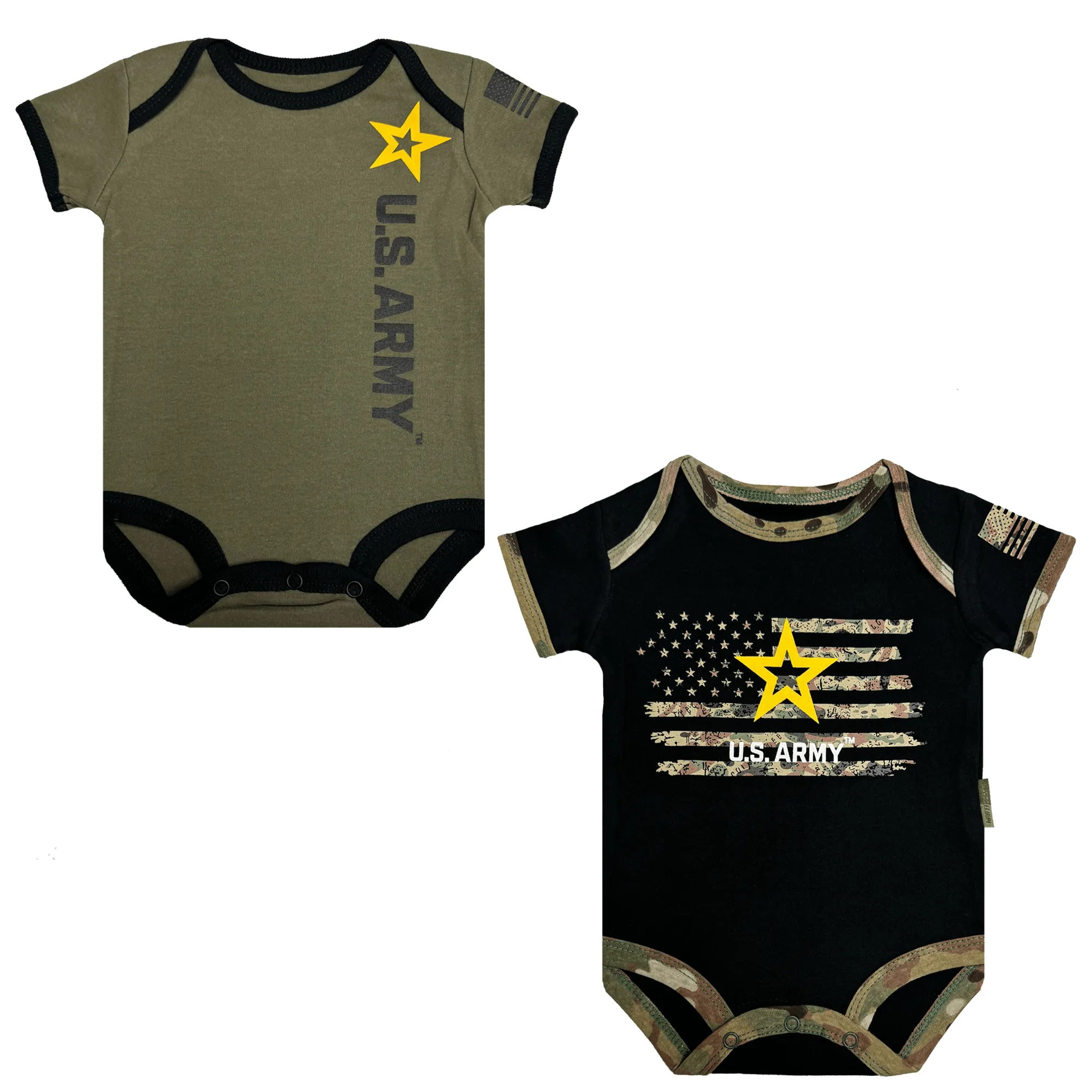 2pk Army Bodysuits