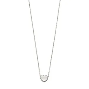 9ct White Gold Heart Necklace GN308