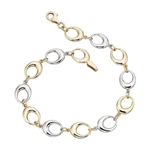 9ct Yellow and White Gold Circle Link Bracelet GB403