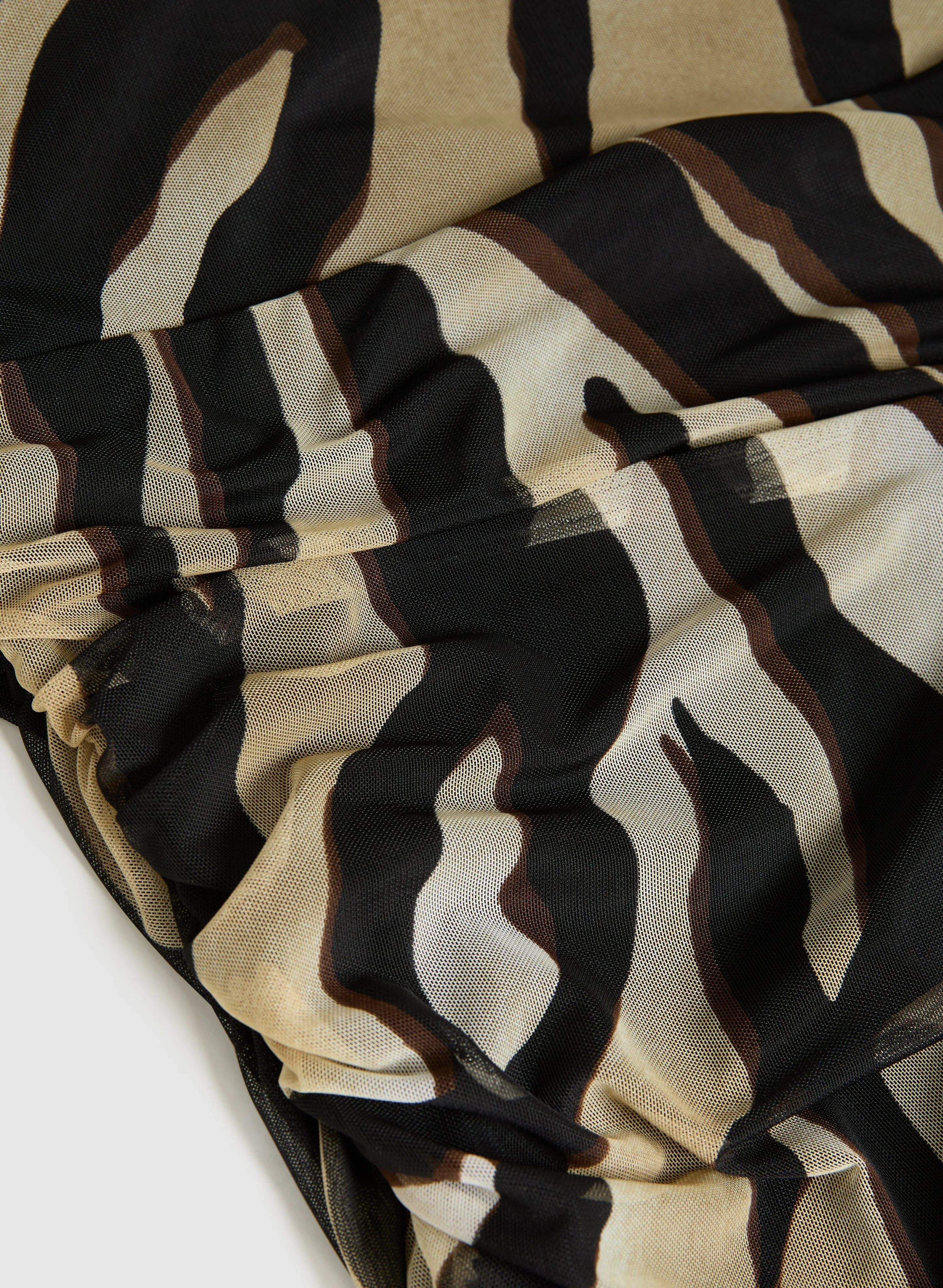 Animal Print Ruched Waist Top