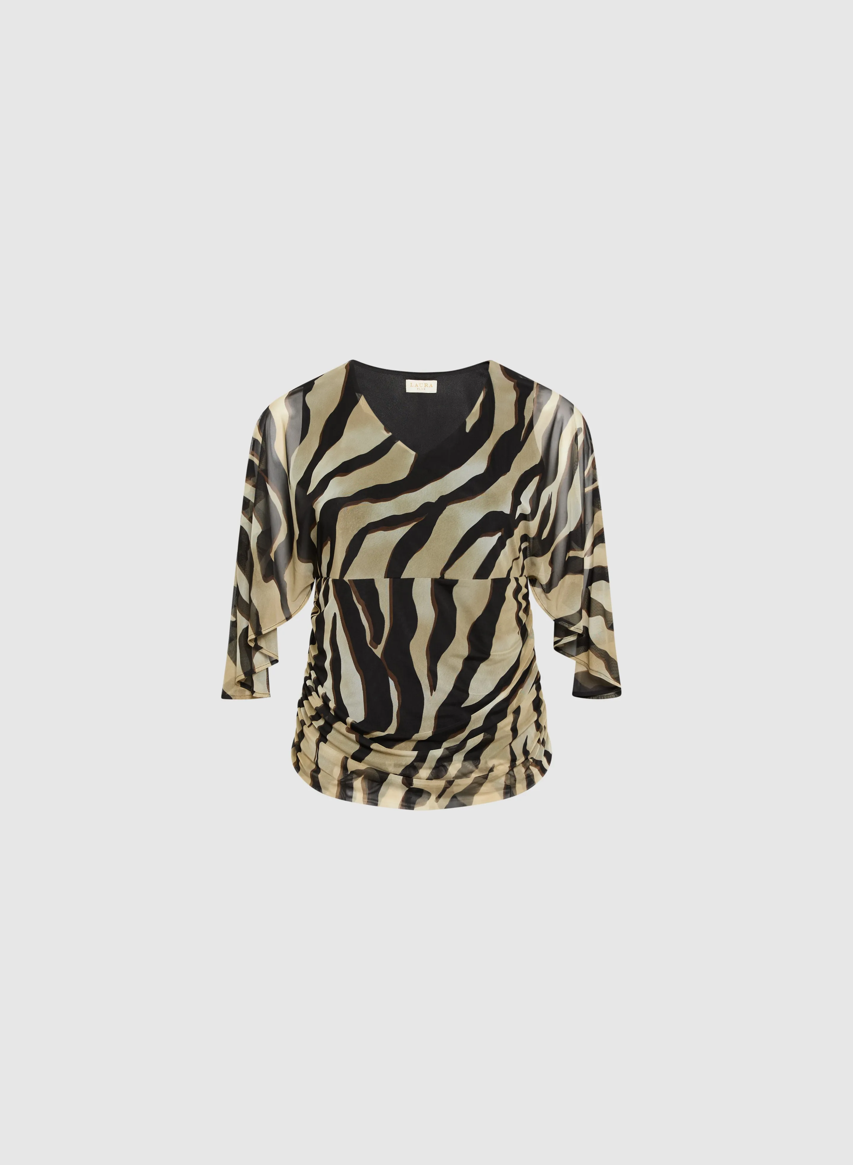 Animal Print Ruched Waist Top