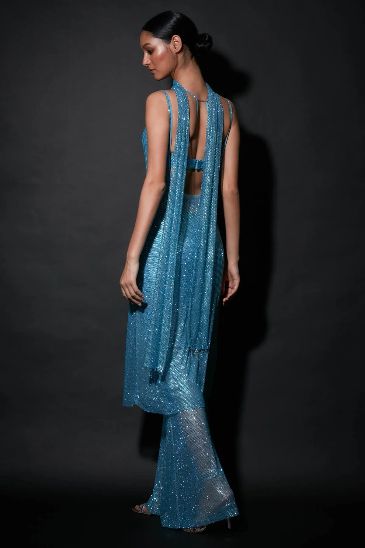 Aquamarine Net Kurta Set