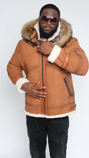 Aviator Jacket with hoodie and fur #8015
