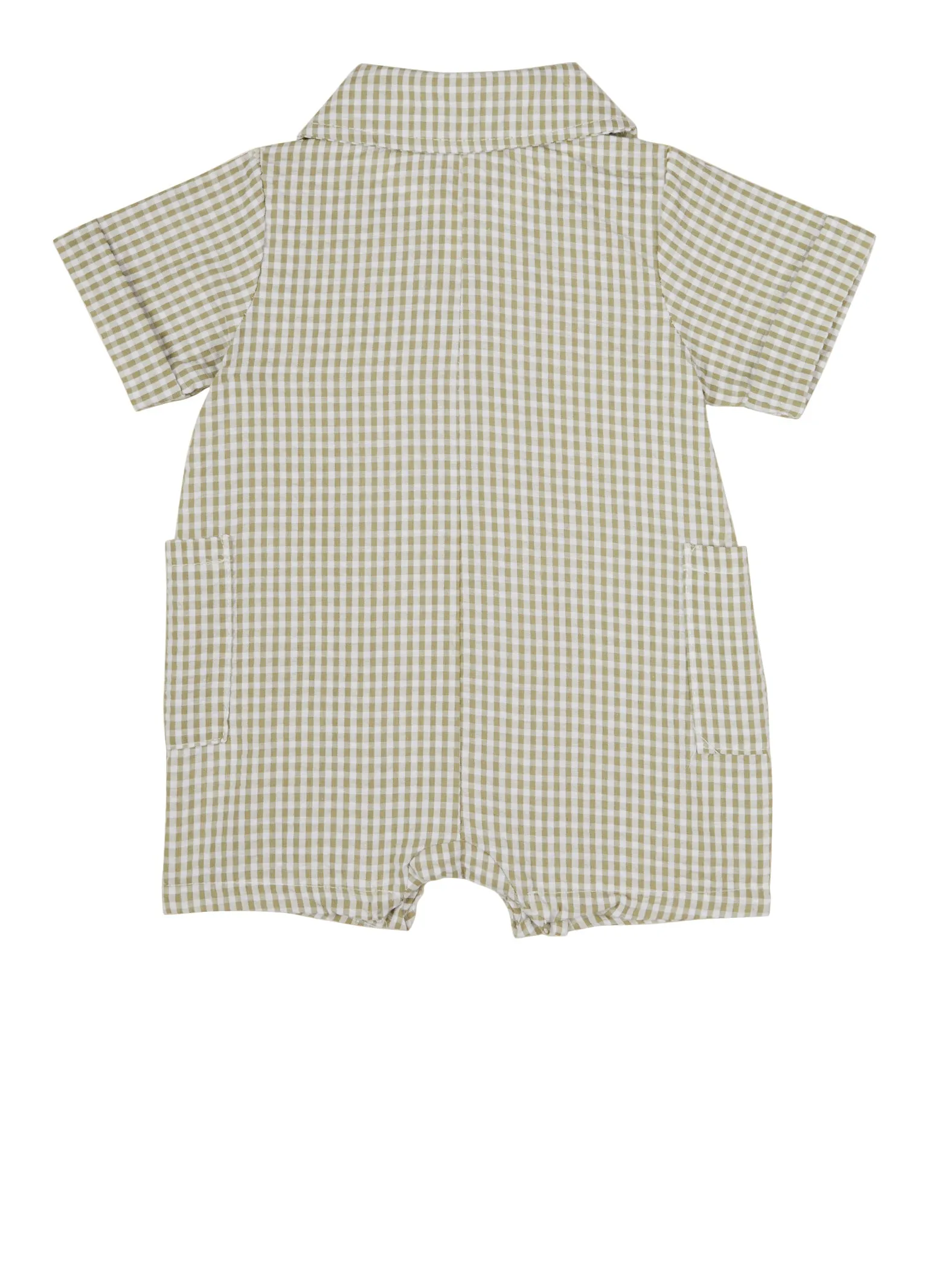 Baby Boys 0-9M Gauze Knit Gingham Romper with Bucket Hat