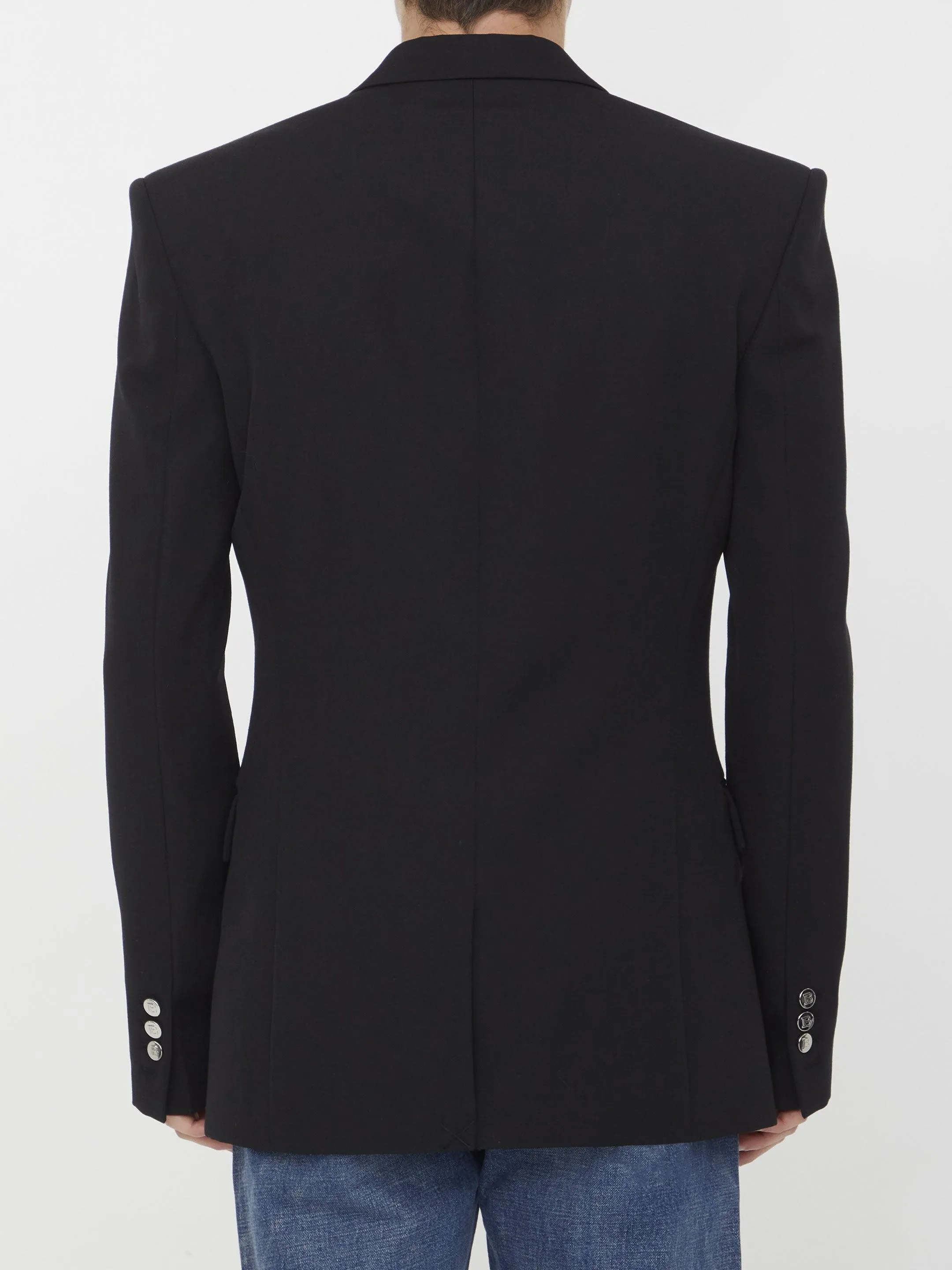 Balmain Black Wool Jacket