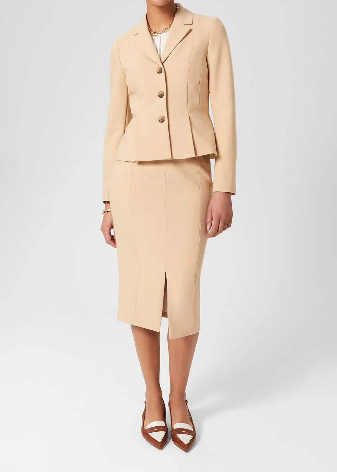 Beatrice Skirt 0123/7402/9845l00 Beige-Suede