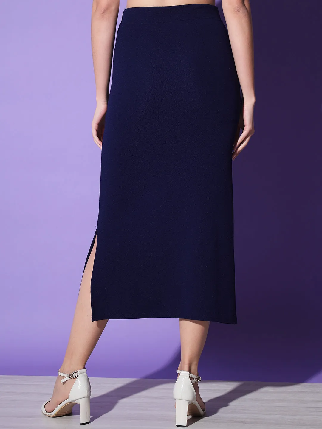Below Knee Slit Women Pencil Skirt-3132-3137