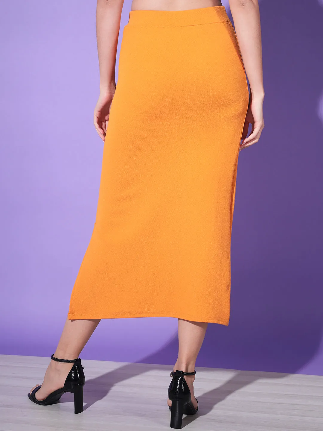 Below Knee Slit Women Pencil Skirt-3132-3137