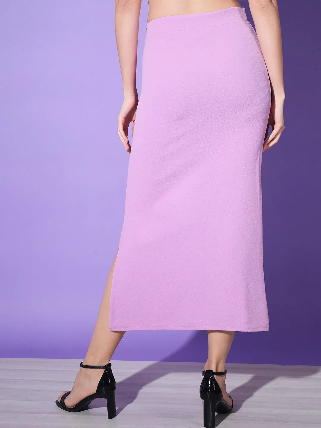 Below Knee Slit Women Pencil Skirt-3132-3137