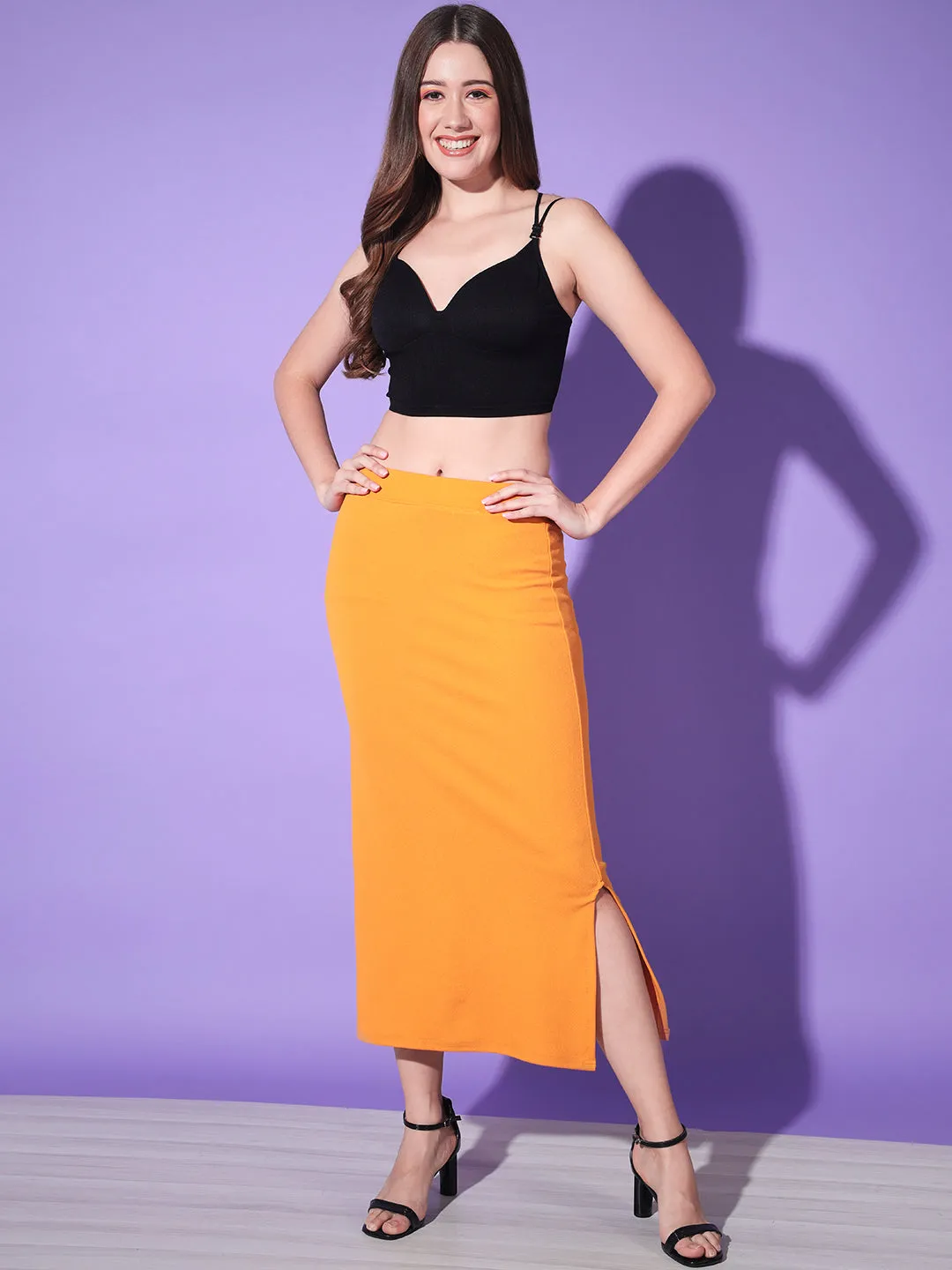 Below Knee Slit Women Pencil Skirt-3132-3137