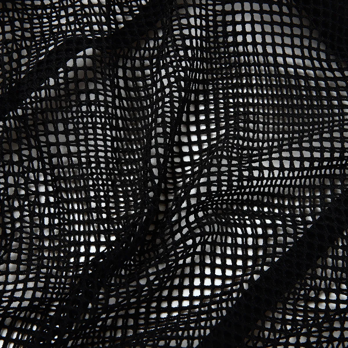Body-Hugging, Breathable Lace Bodysuit with Grid Pattern and Openwork