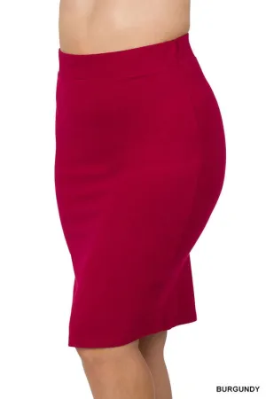 Burgundy Pencil Skirt