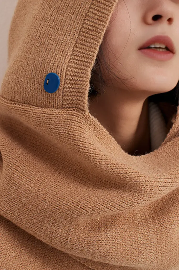 Cable Knit Hooded Scarf