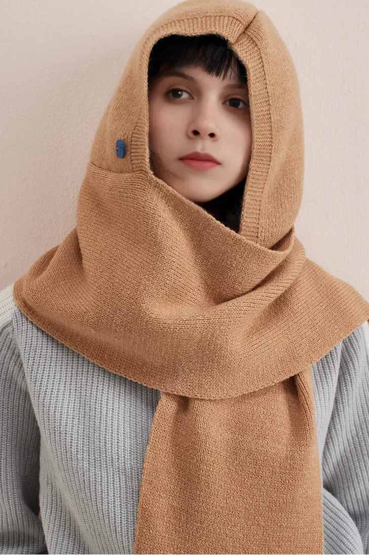 Cable Knit Hooded Scarf