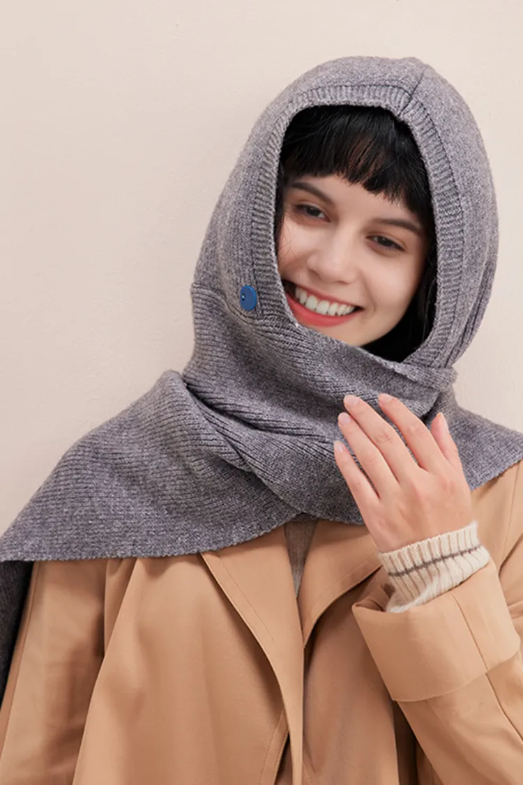 Cable Knit Hooded Scarf