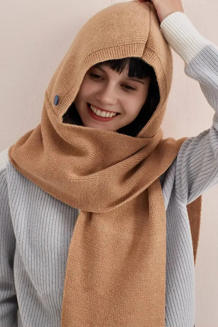 Cable Knit Hooded Scarf
