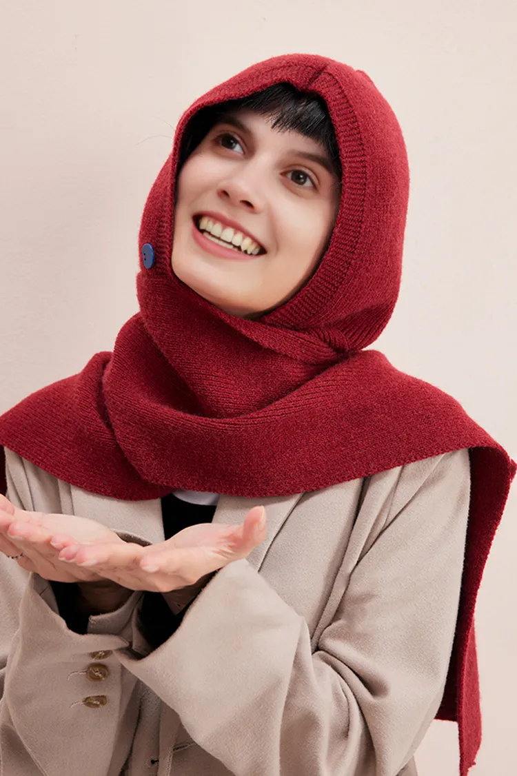 Cable Knit Hooded Scarf