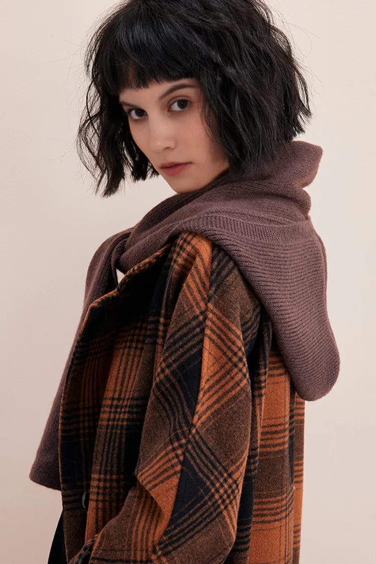 Cable Knit Hooded Scarf