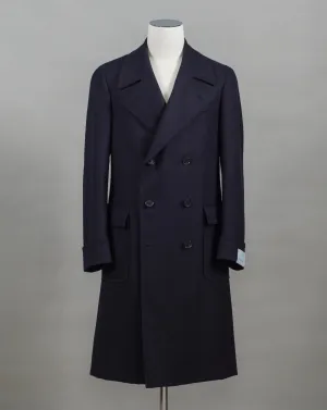 Caruso Otello Double-Breasted Wool Overcoat / Navy