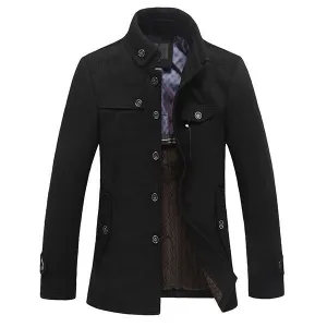 Casual Multi Pockets Thicken Woolen Jackets