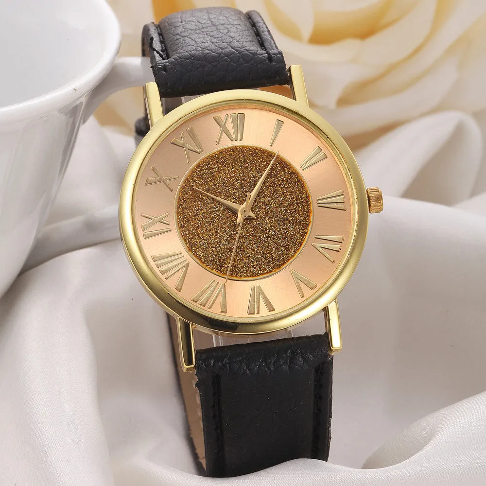 Classic Glitter Dial Wrist Watch