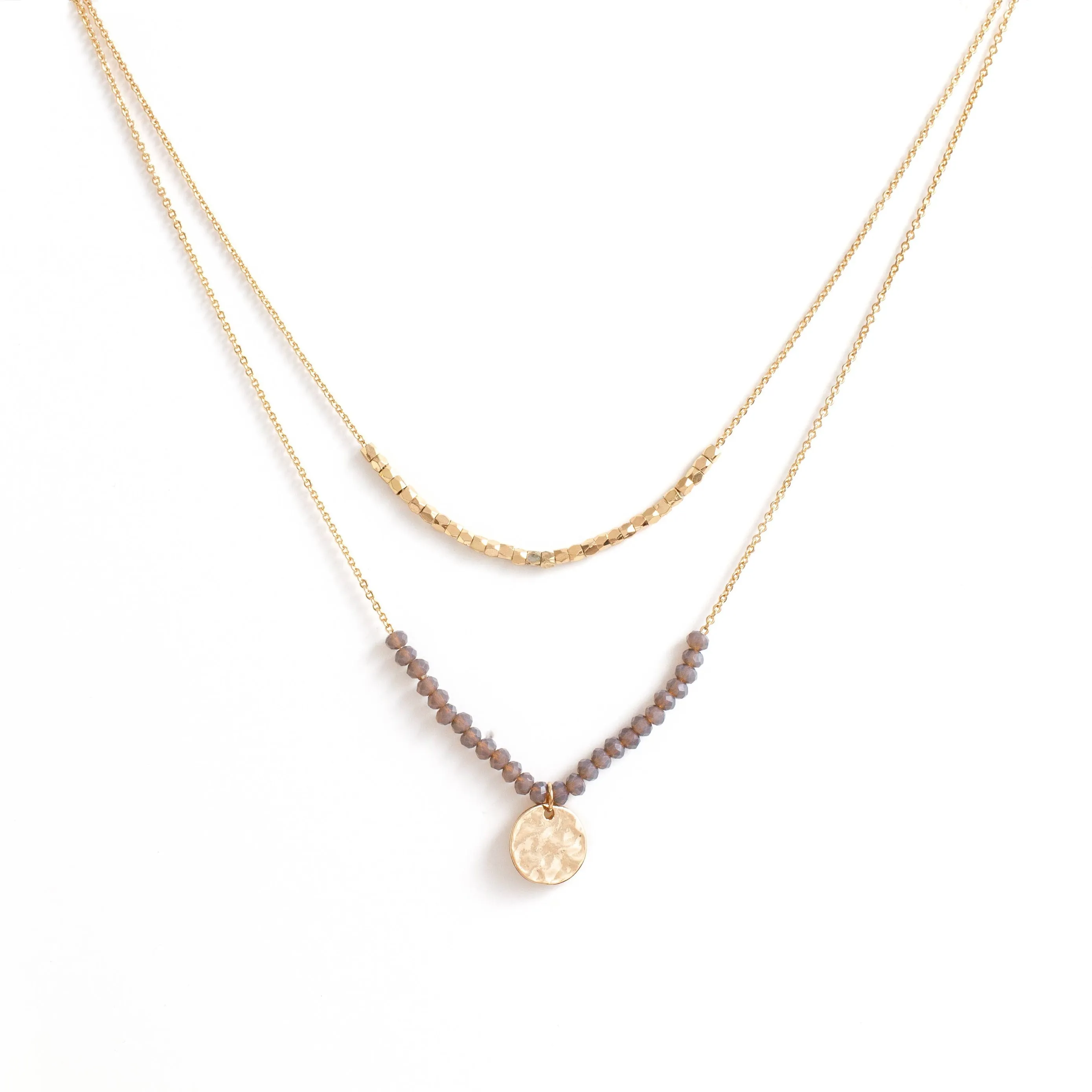 Delicate Crystal and Pendant Necklace