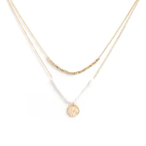 Delicate Crystal and Pendant Necklace