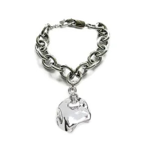 Desert Melted Coin Bracelet - silver
