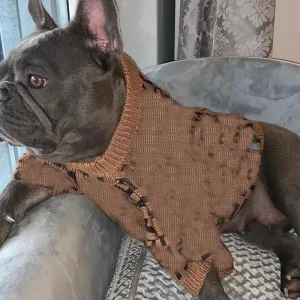 Designer Luxury Winter Cotton Dog Clothes for Small Dogs Clothing French Bulldog Warm Sweater for Yorkies Chihuahua Dog CL0066