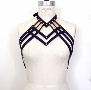 Diedre Draped Leather Neck Harness