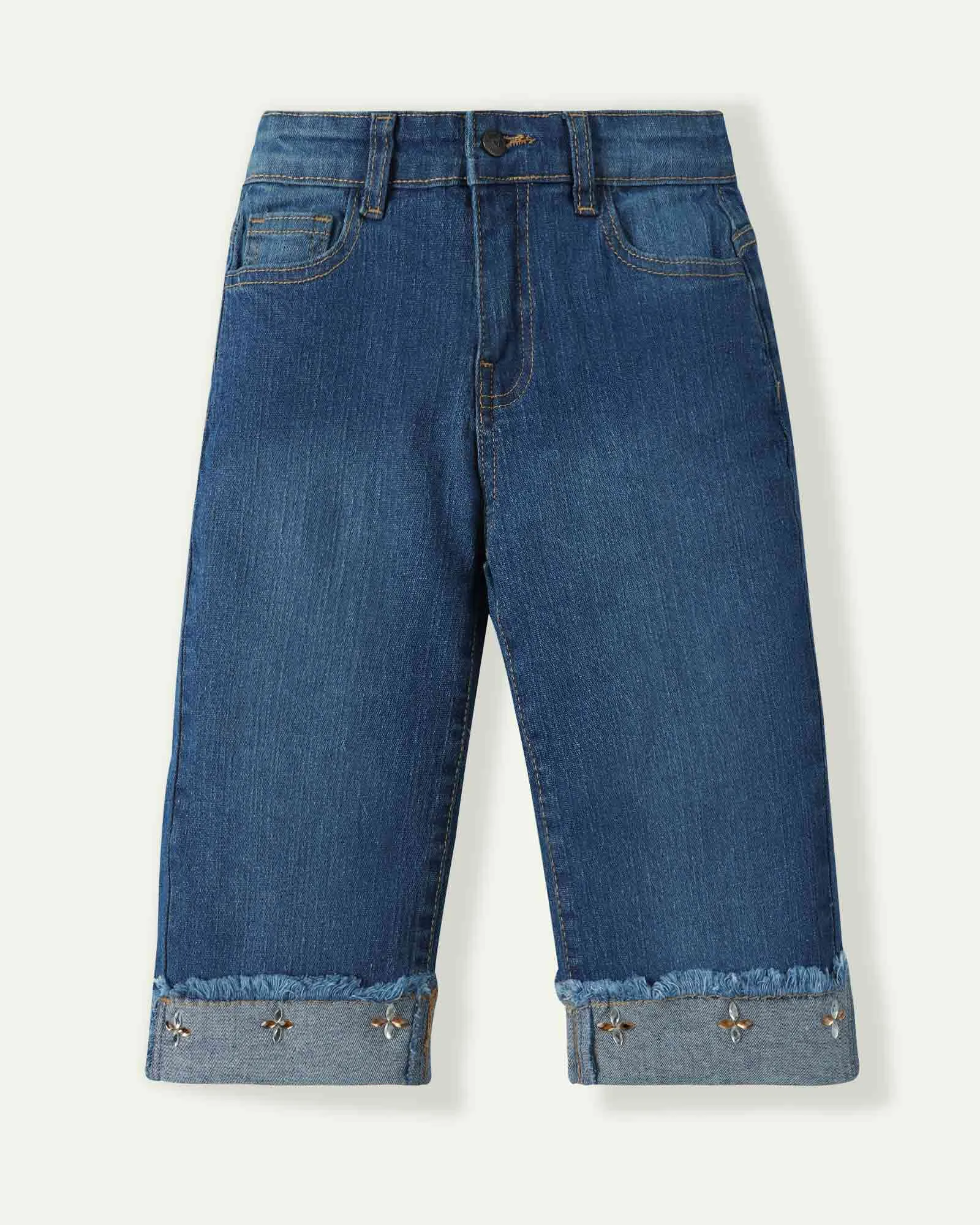 Embellished Mid Rise Culottes