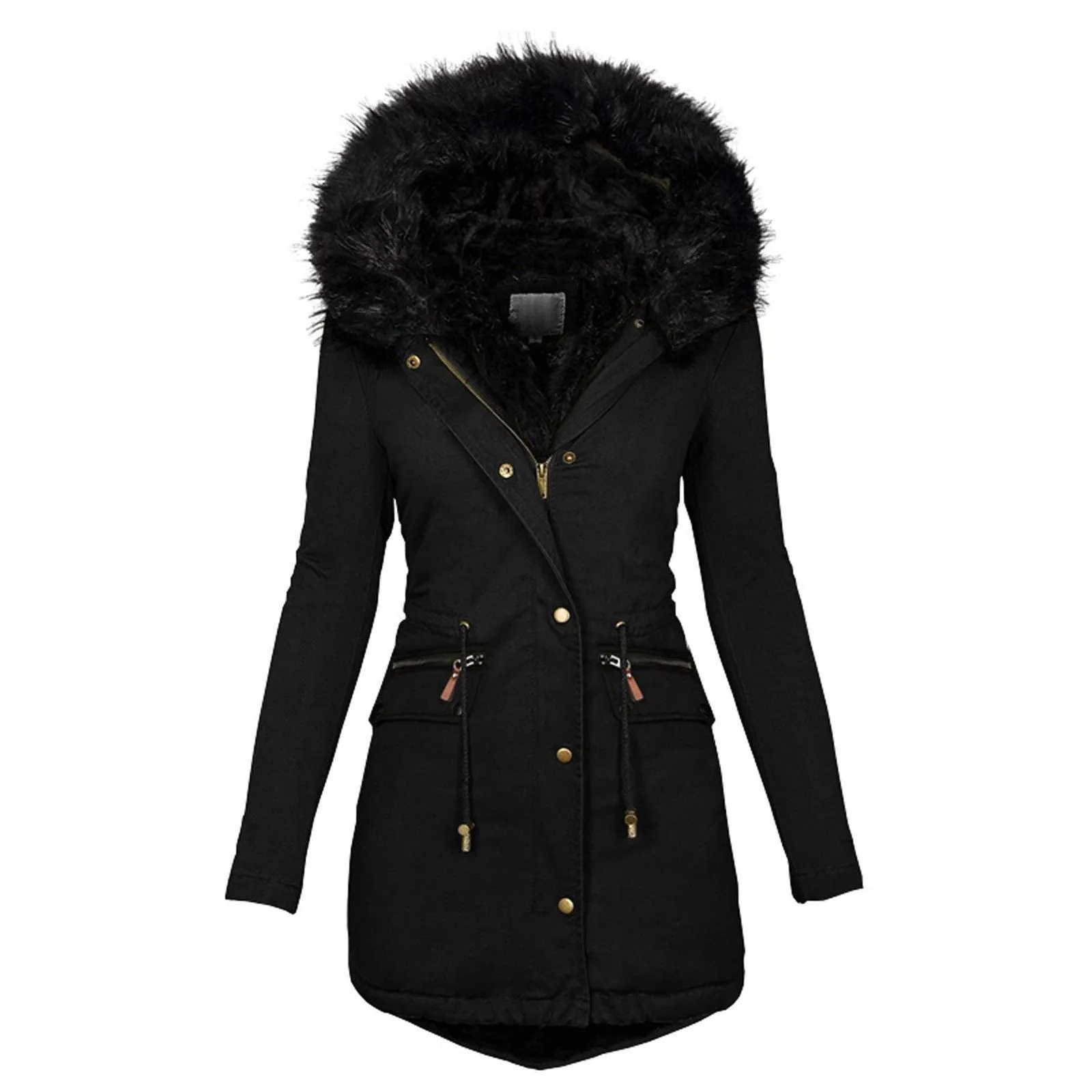 Fashion Solid Women Casual Winter Slim Coat