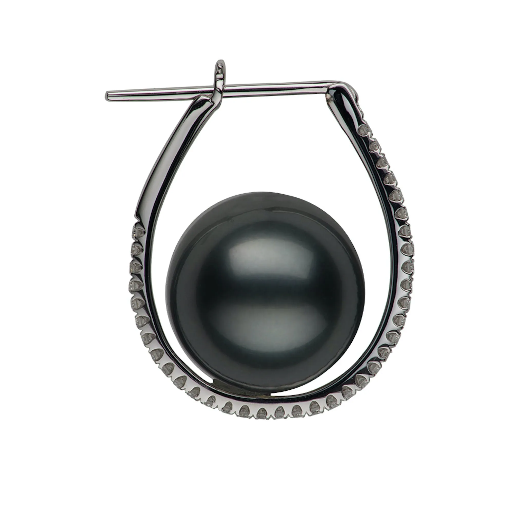 Floating Pearl Diamond Earrings