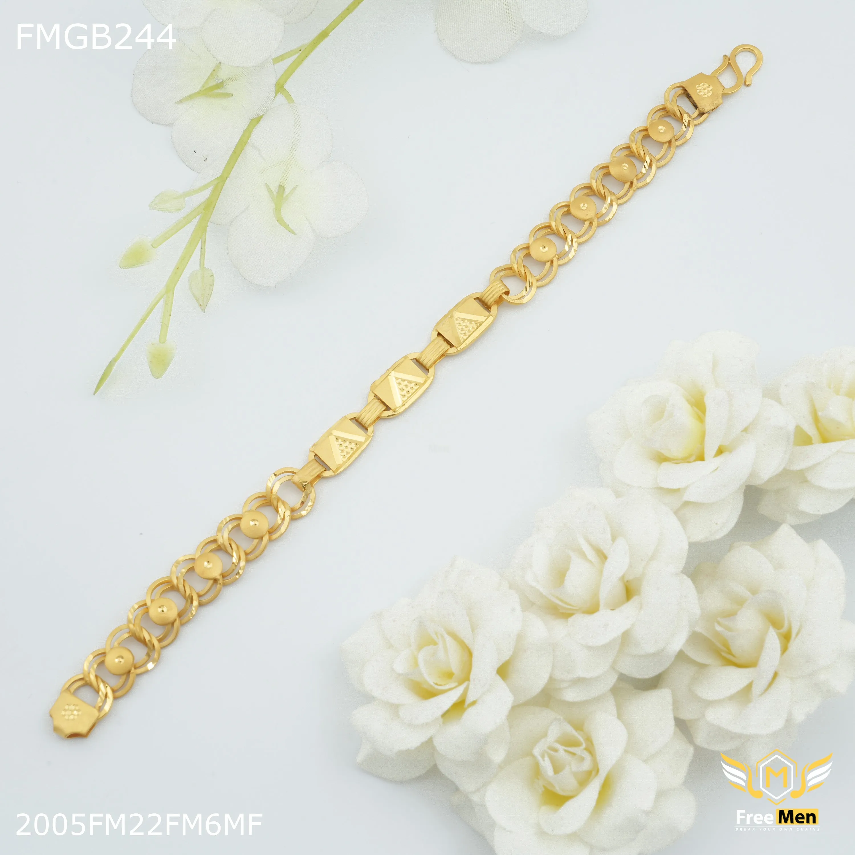 Freemen  Pyramid Nawabi Bracelet for Men - FMGB244