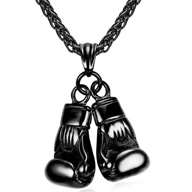 Gold Boxing Gloves Charm Necklace