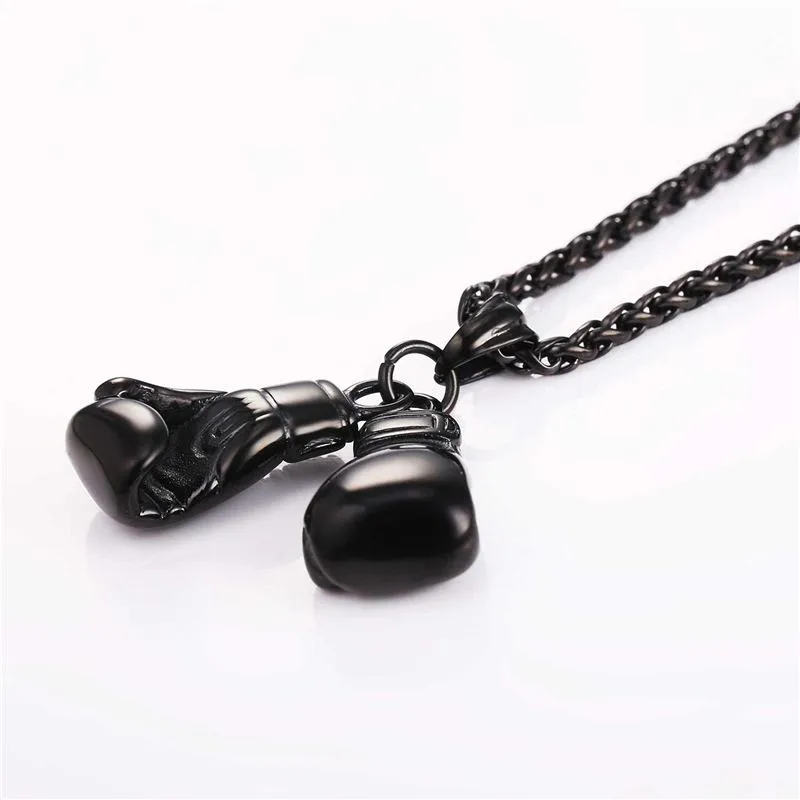 Gold Boxing Gloves Charm Necklace