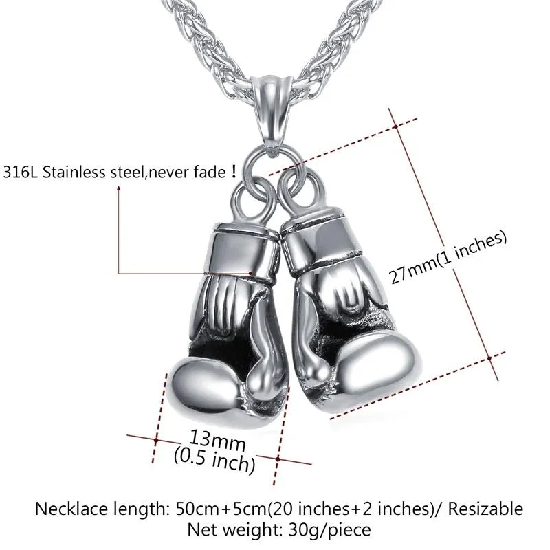 Gold Boxing Gloves Charm Necklace