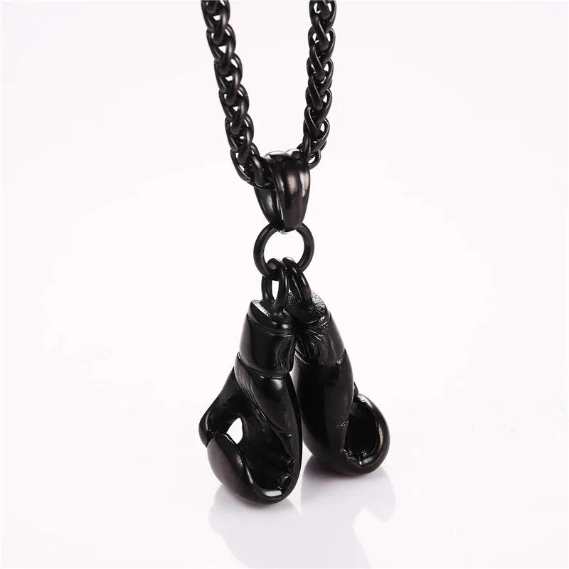 Gold Boxing Gloves Charm Necklace
