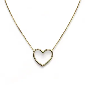 Gold Plated Simple Open Heart Necklace