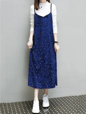 Gold Velvet Spaghetti Strap Two Pieces Dress